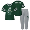 OUTERSTUFF TODDLER GREEN MICHIGAN STATE SPARTANS TWO-PIECE RED ZONE JERSEY & PANTS SET