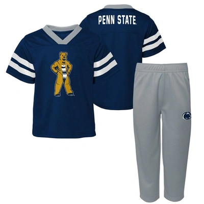 Outerstuff Babies' Toddler Boys And Girls Navy Penn State Nittany Lions Two-piece Red Zone Jersey And Pants Set