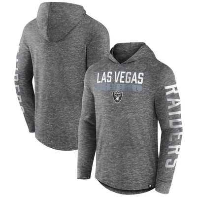 Fanatics Branded Heather Charcoal Las Vegas Raiders Pill Stack Long Sleeve Hoodie T-shirt