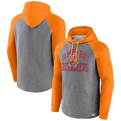 Fanatics Branded Heather Gray Tampa Bay Buccaneers Favorite Arch Raglan Pullover Hoodie