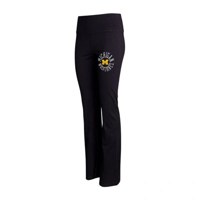 Concepts Sport Women's  Black Michigan Wolverines Enclave Tri-blend Flared Leggings