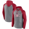 Fanatics Branded Crimson/heather Gray Oklahoma Sooners Wrap Up Raglan Pullover Hoodie In Crimson