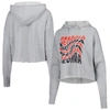 ZOOZATZ ZOOZATZ GRAY GEORGIA BULLDOGS SWIRL CROPPED PULLOVER HOODIE