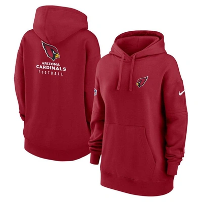 Nike Women's Sideline Club (nfl Arizona Cardinals) Pullover Hoodie In Red