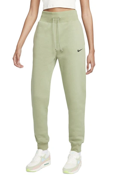 Nike Women's  Sportswear Phoenix Fleece High-waisted Jogger Pants In Oil Green/black 