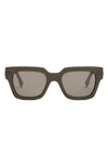 Fendi The Graphy 51mm Geometric Sunglasses In Matte Light Brown / Brown