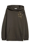 AREA CRYSTAL CLAW CUTOUT COTTON FRENCH TERRY HOODIE