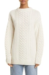 Totême Chunky Cable Knit Cream In Cream
