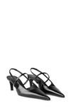 Totême The Sharp 50 Patent-leather Slingback Pumps In Black