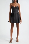 Alice And Olivia Adara Spaghetti-strap Bustier Mini Dress In Black