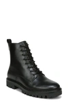 Vince Cabria Lug Leather Ankle Boots In Black