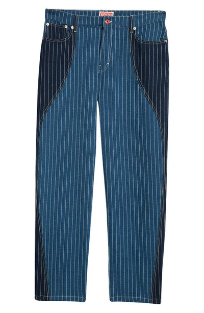 Kenzo Loose Patchwork Jeans In Blue