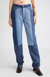 Marine Serre Regenerated Denim Jeans In Blue
