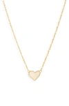 Kendra Scott Ari Heart Pendant Necklace In Gold Iridescent Drusy