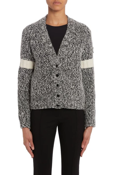 Moncler Wool-blend Button-front Cardigan In Black