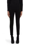 Moncler Brand-embossed Slim-fit High-rise Stretch-woven Leggings In Black