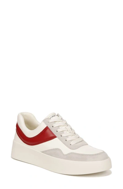 Vince Women's Warren Court Lace Up Sneakers In Milk/ Crimson