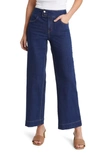 1822 DENIM TWO-BUTTON HIGH WAIST WIDE LEG JEANS