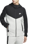 Nike Men's  Sportswear Tech Fleece Windrunner Full-zip Hoodie In Dark Grey Heather/black/white
