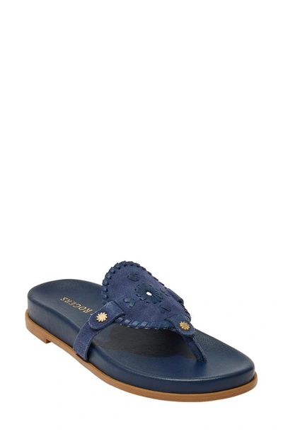 Jack Rogers Women's Jacks Whipstitch Thong Sandals In Midnight