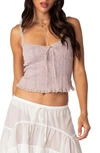 EDIKTED EDIKTED LACY CROP KNIT CAMISOLE