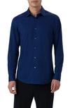Bugatchi James Ooohcotton® Floral Button-up Shirt In French Blue