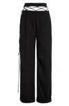 Nensi Dojaka Serge Net Straight Pants In Black