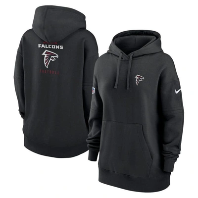 Nike Women's Sideline Club (nfl Atlanta Falcons) Pullover Hoodie In Black