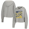 ZOOZATZ ZOOZATZ GRAY NOTRE DAME FIGHTING IRISH SWIRL CROPPED PULLOVER HOODIE