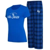 Concepts Sport Women's  Royal, Black Indianapolis Colts Arcticâ T-shirt And Flannel Pants Sleep Set In Royal