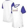 New Era Women's  White, Purple Baltimore Ravens Third Down Colorblock T-shirt In White