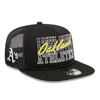 NEW ERA NEW ERA BLACK OAKLAND ATHLETICS  STREET TEAM A-FRAME TRUCKER 9FIFTY SNAPBACK HAT