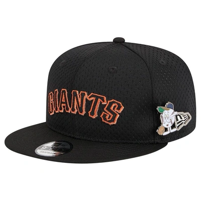 New Era Men's  Black San Francisco Giants Post Up Pin 9fifty Snapback Hat