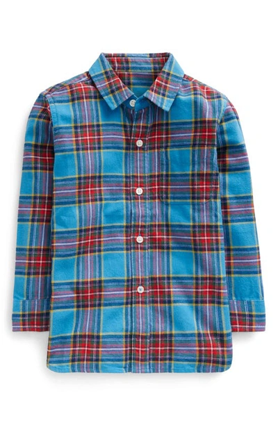 Mini Boden Kids' Brushed Flannel Shirt Blue / Red Check Boys Boden