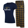 Concepts Sport Women's  Navy, Gold Nashville Predators Arctic T-shirt And Pajama Pants Sleep Set In Navy