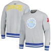 Pro Standard Heather Gray Los Angeles Chargers Crest Emblem Pullover Sweatshirt In Heather Gray