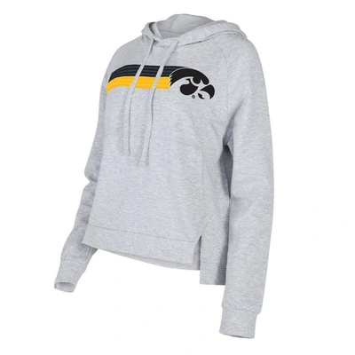 Concepts Sport Women's  Gray Iowa Hawkeyes Cedarâ Tri-blend Raglan Pullover Hoodie