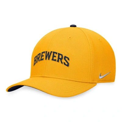 Nike Milwaukee Brewers Classic99 Swoosh  Men's Dri-fit Mlb Hat In Yellow