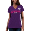 G-iii 4her By Carl Banks Purple Alex Bowman Snap V-neck T-shirt In Purple