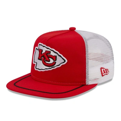 New Era Men's  Red, White Kansas City Chiefs Original Classic Golfer Adjustable Hat In Red,white