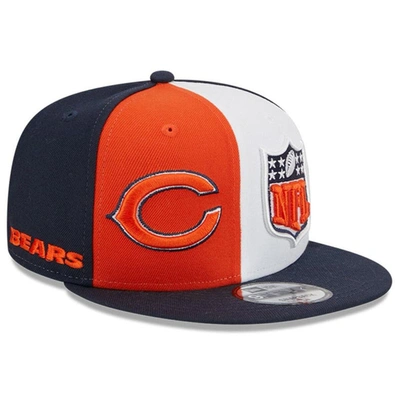 New Era Men's  Orange, Navy Chicago Bears 2023 Sideline Primary Logo 9fifty Snapback Hat In Orange,navy