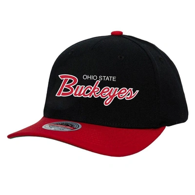 Mitchell & Ness Men's  Black Ohio State Buckeyes Team Script 2.0 Snapback Hat