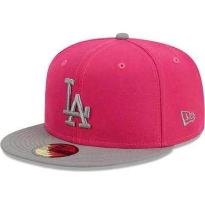 New Era Men's  Pink Los Angeles Dodgers Two-tone Color Pack 59fifty Fitted Hat