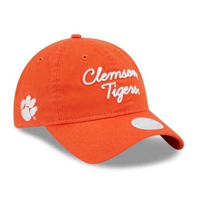 New Era Women's  Orange Clemson Tigers Script 9twenty Adjustable Hat