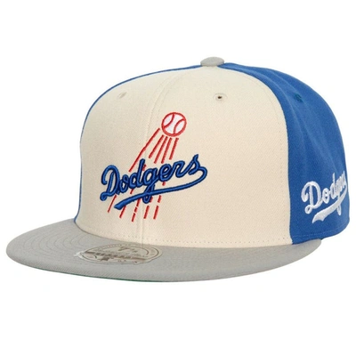 Mitchell & Ness Men's  Cream, Gray Los Angeles Dodgers 100th Anniversary Homefield Fitted Hat In Cream,gray