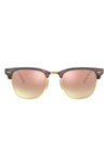 Ray Ban Standard Clubmaster 51mm Sunglasses In Copper Flash