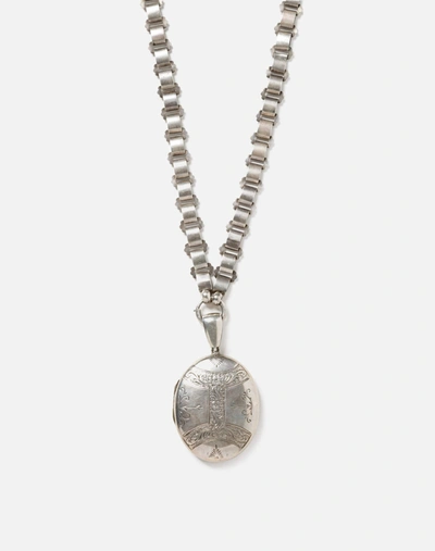 Marketplace 1890s Sterling Victorian Book Chain Locket In Silver