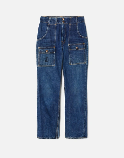 Marketplace 70s Levi's Bush Jeans With Peace Sign In Indigo