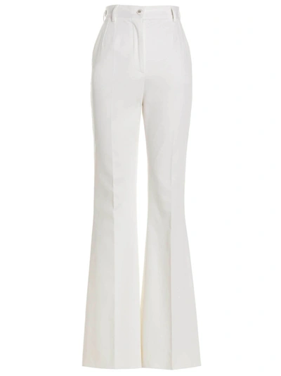 Dolce & Gabbana White Tailored Flared Trousers