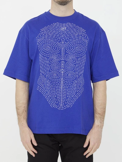 Off-white Body Stitch Skate T-shirt In Blue